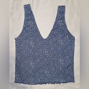 Blue Floral Tank Top